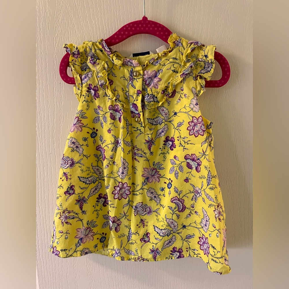 Girls Janie and Jack floral blouse with headband